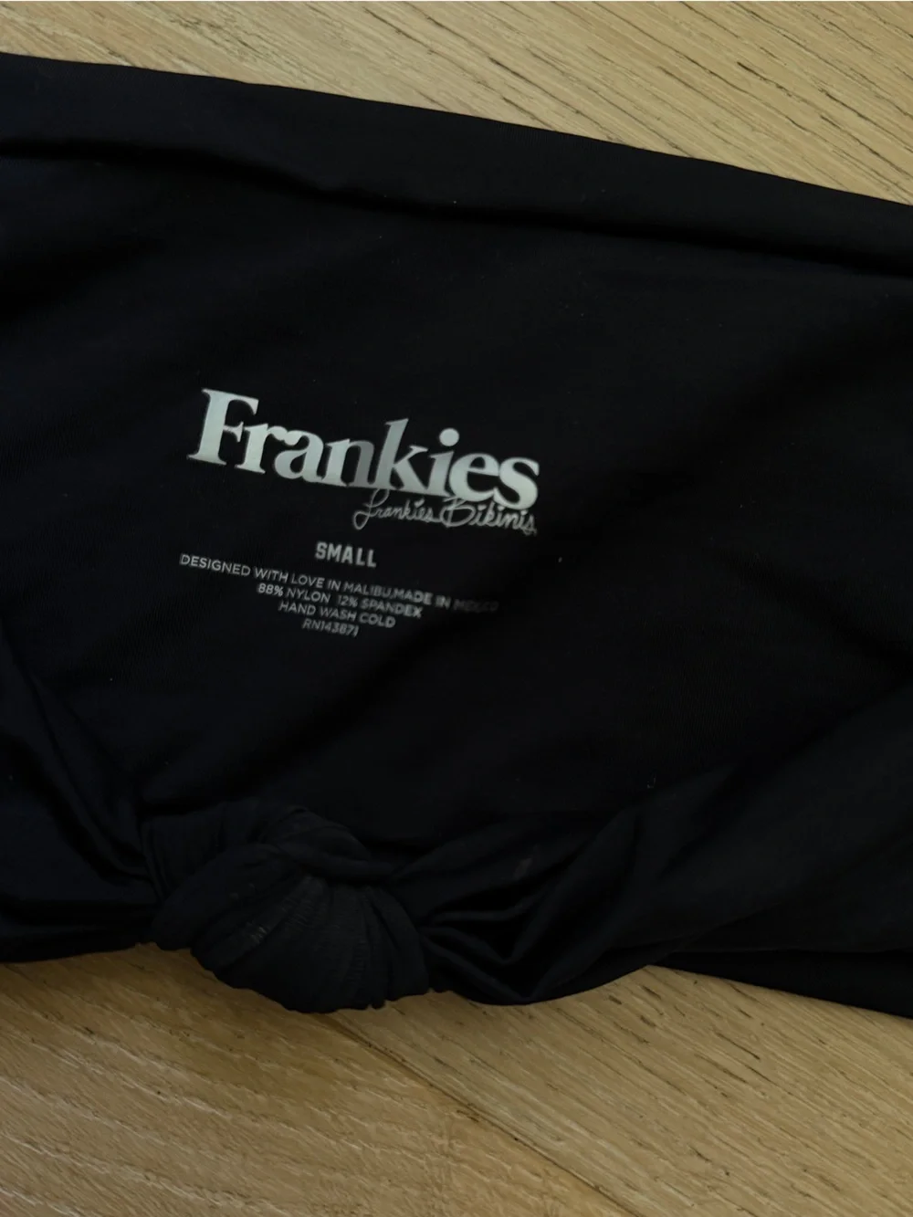 Frankie's Bikinis Black Off the Shoulder Bandeau Top & Ruffled Bikini Bottom